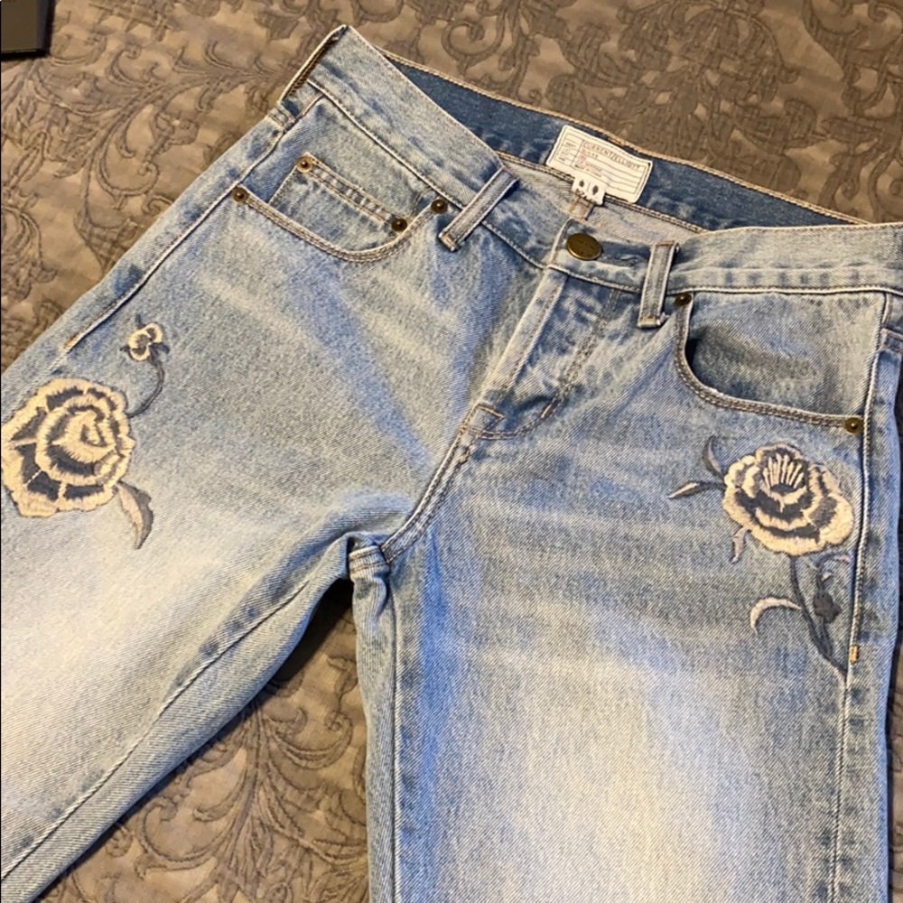 Anthropology - Current/Elliot embroidery Jean